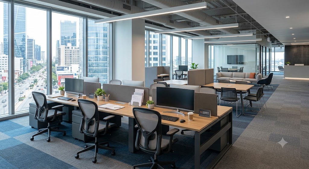 Area de trabajo con mobiliario corporativo